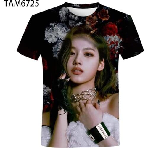 Twice 2021 Summer New Mens Womens T-Shirt Korean Band Group 3D Printing Boys and Girls Street style Oversized Top