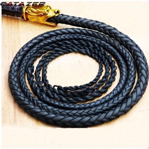 Catazer Pure Cowhide Ringing Whip Top Unicorn Whip Martial Art Whip Shepherd Kungfu Wushu Whip Self Defence Outdoor Fitness