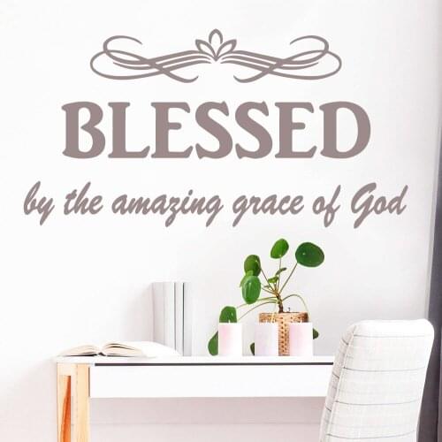 Creative Blessed God Wall Stickers Animal Lover Home Decoration Accessories Living Room Children Room Decal Mural