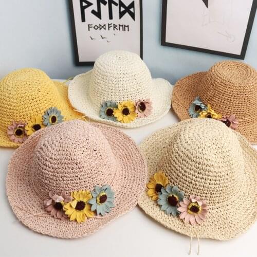 Summer Hats for Baby Girl Kids 2021 New Beach Sun Protection Hat Straw Cap Sombreros De Sol Chapeau Paille Gorro Accessories