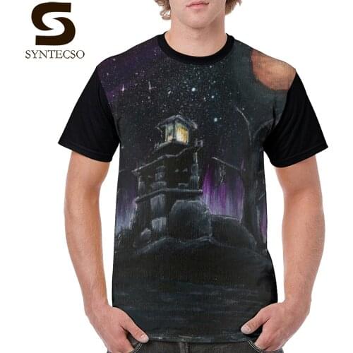 Morrowind T Shirt Seyda Neen Lighthouse T-Shirt Short Sleeve Plus size Graphic Tee Shirt Men Polyester Cute Basic Print Tshirt