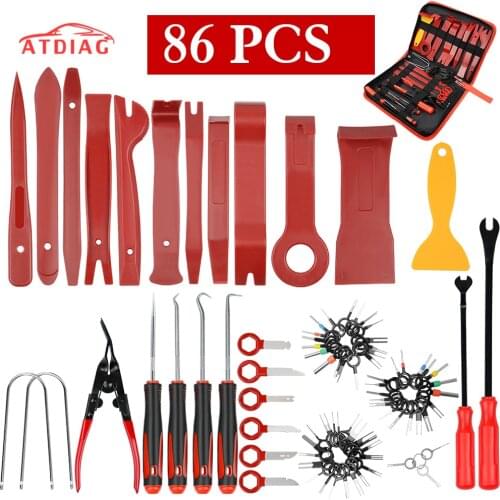 86pcs Car Audio Maintenance Kit Auto Trim Repair Panel Remover Pry Bar Car Dash Radio Door Trim Panel Clip Hand Tools