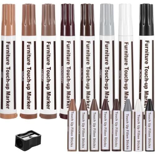 8Pcs Furniture Touch Up Markers Kit Wood Scratches Restore Kit scratch patch paint pen wood composite repair Materials