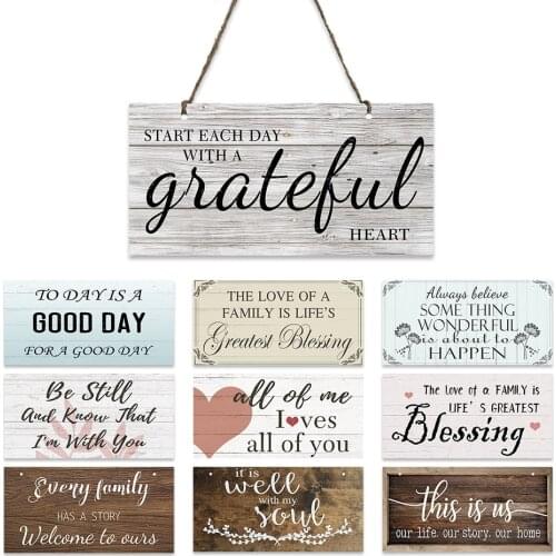 Hope Wood Signs Friendship Wooden Wall Plaque for Pendant Home Decoration Family Gifts Decor Plate