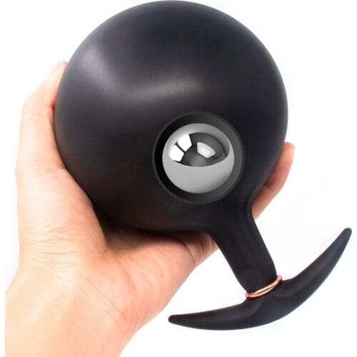 Inflatable Anal Plug With Metal Beads Anal Dilator Expandable Anus Ball Outdoor Butt Plugs Anal Dildo Sex Toys For Women Men Gay