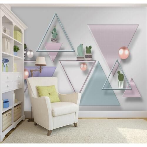 Custom Mural Wallpaper 3d Geometric Marble Mosaic Modern Minimalist TV Background Wall Painting