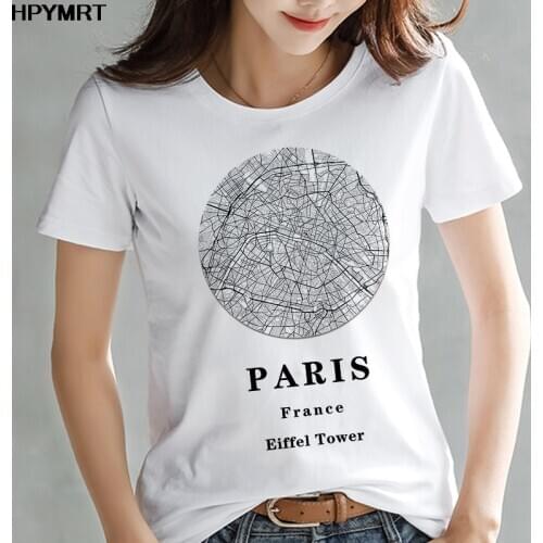 New summer t shirt femme London Paris Tokyo City map women tshirt interesting top tees fashion Harajuku t-shirts female clothing