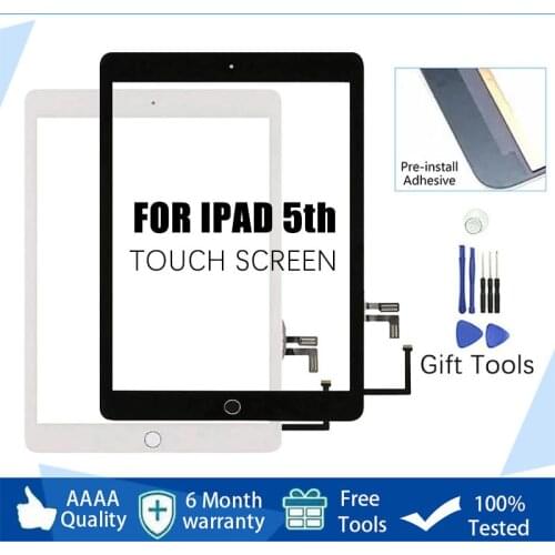 1pcs New For iPad 5th iPad 9.7 2017 LCD Outer Touch Screen Digitizer Front Glass Display Touch Panel Replacement A1822 A1823