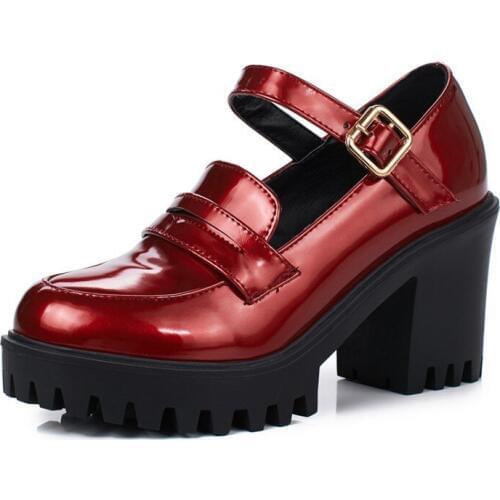 Spring and summer new restoring ancient ways round head thick high-heeled leisure waterproof Taiwan