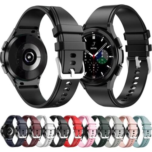 Original Silicone Band for Samsung Galaxy Watch 4 Classic 46mm 42mm Silicone Strap for Galaxy Watch 4 44mm 40mm 20mm Sport Strap