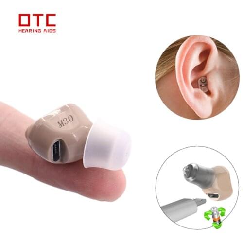 Rechargeable Hearing Aid to and Assist Hearing of Seniors and Adults, Invisible Mini Digital Amplifiers Small and Light Weight