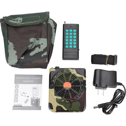 32W E76 Portable Hunting Speaker Remote Control Electronic Camouflage Decoy Bird Caller Voice Amplifier FM Radio MP3 Player set