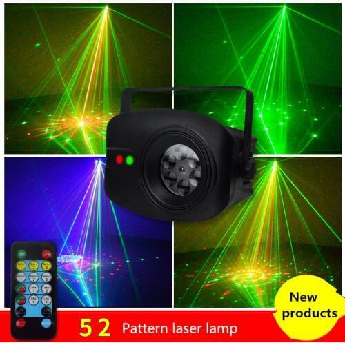 52 Pattern Effect Star Christmas Laser Projector LED Light Colorful Rotary Sound Control Stage Ligh Disco DJ Club Bar KTV Family