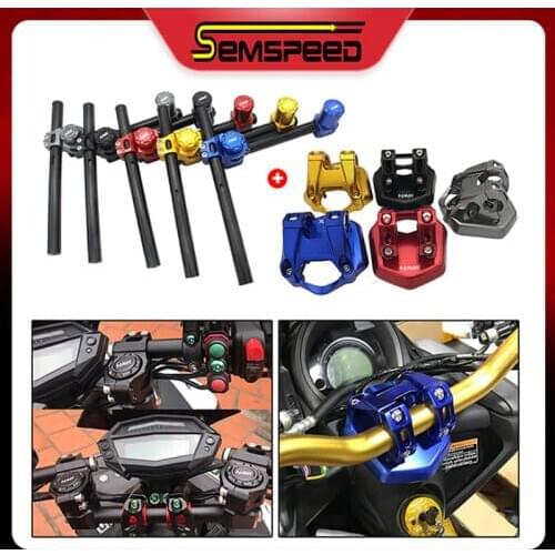 SEMSPEED 28mm Motorcycle CNC Handlebar Grips Riser Top Clamp Mounting Kit For Yamaha NMAX 125 NMAX 150 NMAX 155 2015-2019