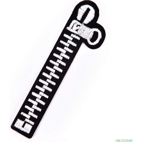 DIY Zipper Embroidered Patch Iron on Sewing Applique Fabric Clothes Decoration