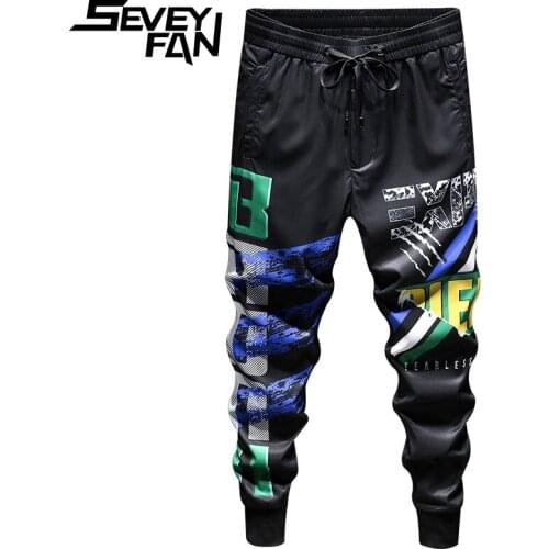 SEVEYFAN 2021 Mens Fashion Harem Joggers Hip Hop 3D Printed Pencil Pants Sweatpants for Male