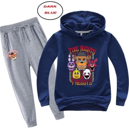 2-14Years Wear Kids Autumn Clothes Party Hoodies Pants Boys Five Nights Clothes Hooded + Trousers Set Girls Outfit Tracksuit