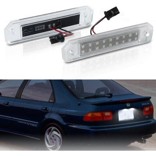 2pcs Car LED License Number Plate Light Lamp Fit For Honda Civic Del Sol Trunk 1993 1994 1995 1996 1997 Canbus Error Free