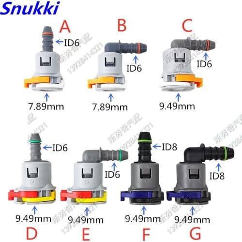 High quality Fuel line quick connector 7.89mm ID6 9.49 ID8 90 degree plastic female Fuel pipe fittings for car 10 pcs a lot