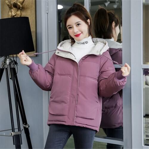 2020 New Winter Jacket Women Coat Parkas Hooded Short Jackets Cotton Padded Parka Outwear Female Thick Warm Jacket Coats P786