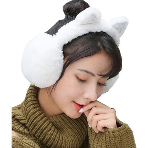 New 2020 Cute Ear Design Winter Women Earmuffs For Women Girls Fur Earmuffs Warmers Winter Comfort Warm Winter Earmuffs
