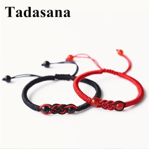 Weaving Rope Women Bracelet Red Thread Amulet For Lover Couple Bracelet Natural Stone Beads Agates King Kong Knot Wholesale