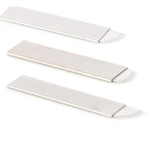 0.18mm 12F Pin Permanent Makeup Eyebrow Tattoo Blade Microblading Needles Blade For 3D Embroidery Manual Tatoo Pen 2000 pcs