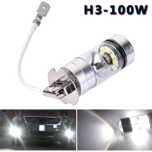 2pcs Car LED High Power Fog Light H3 12V-24V 100W Headlight Low Light
