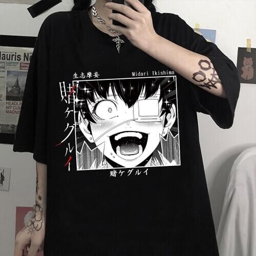 2021 Japanese Anime Kakegurui T Shirts Short Sleeves Summer Casual Harajuku Top Tees Men Japan Midari Ikishima T-Shirts