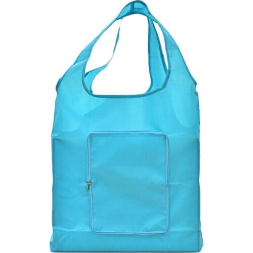 25PCS / LOT New Stylish Folding Shopping Bag Portable Large Reusable Bag Oxford Cloth Thickened Tote Bag