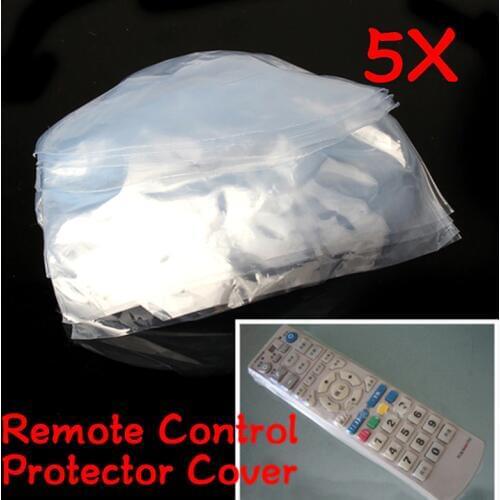 5pcs/set Remote Control Covers Heat Shrink Film TV Air-Conditioner Remote Control Protector Cover Waterproof Dust Case Covers