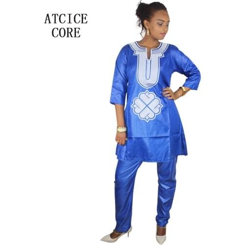 African dresses for woman dashiki design dress soft material top with pants two pcs one set LB069