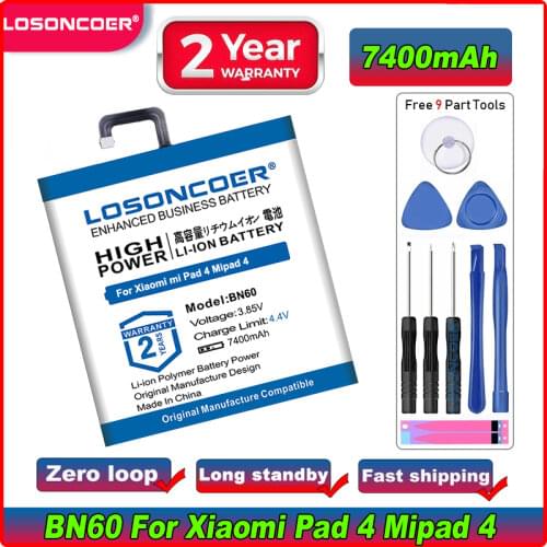 LOSONCOER 6800mAh BN60 High Capacity Battery for Xiaomi Pad 4 Mipad 4 Tablet PC