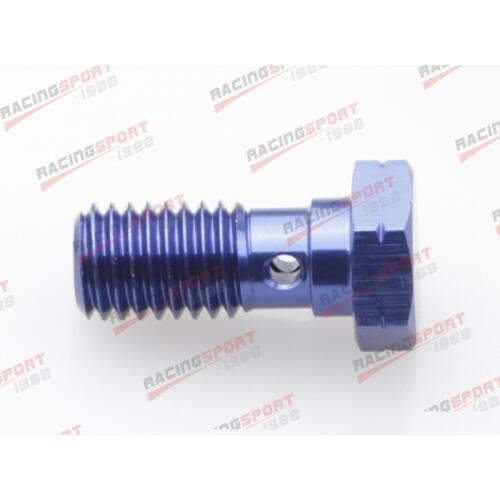 Banjo Bolt M10 x 1.0 Aluminium Banjo Bolt Brake caliper Adaptor blue/black