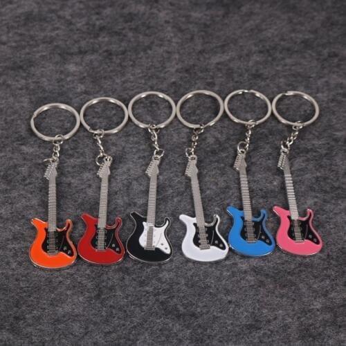 42piece Guitar Keychain Creative Design Bass Guitar Musical Instrument Keychain Gift Fashion Pendant