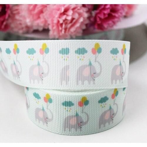 Cartoon elephant printed grosgrain ribbon 9-75mm DIY handmade materials christmas wedding gift wrap tape ribbons