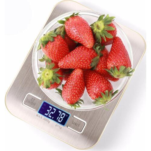 Digital Kitchen Scale , Coffee Scale , Multifunction Food Scale for Cooking,5Kg/1g,Stainless Steel g/kg/lb/oz/ml/milk ml