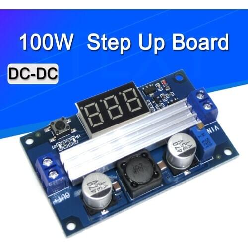 DC DC Digital Booster Step-up Converter Regulated Power Supply Module + VoltMeter 100W DC-DC 3-35V to 3.5-35V Step Up Board