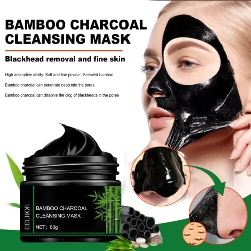 EELHOE Bamboo Charcoal Tear Pull Black Mask Cleansing Blackhead Remove Acne Oil-control Shrink Pores Facial Mask Face Care TSLM2