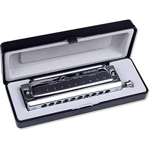Swan SW1040 Silver Color 10 Holes 40 Tones Chromatic Harmonica Changeable Tones Musical Instrument Woodwind Swan Harmonica Harp