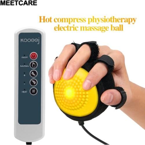 Infrared Compress Electric Hand Massage Ball Hands Inability Exercise Equipment Fix Tape Vibrating Massager Apoplexy Hemiplegia