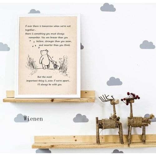 Classic Winnie The Pooh Quote Vintage Poster and Prints Nursery Decor Cartoon Art Painting on Canvas Home Kids Room Decor
