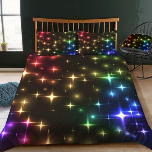 Night Sky Star Duvet Cover Set 220x240 Single Double Twin Queen 2/3pcs Black Bedding Sets For Kids Boys Girls 220X220 180X210