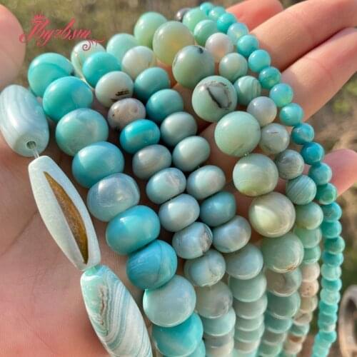 Round Oval Rondelle Turquoises Agates Natural Stone Beads For DIY Necklace Bracelet Woman Gift Jewelry Making Loose Strand 15"