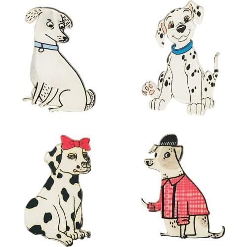 Cute Cartoon Animal Icon Brooch New Design Fashion Badge Acrylic Dalmatian Dog Pins For Kids Gifts Decoration On Bag Hat Scarf