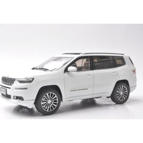 1:18 Diecast Model for Jeep Grand Commander 2018 White SUV Alloy Toy Car Miniature Collection Gift