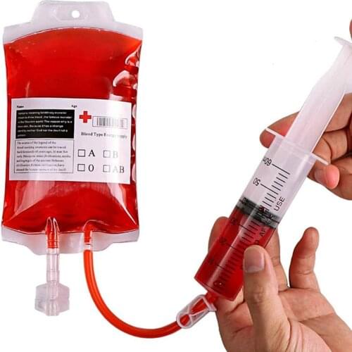 Set Of 10 Halloween Blood Bag Reusable Halloween Drink Pouches Iv Blood Bag For Halloween Costume Props Costume Party