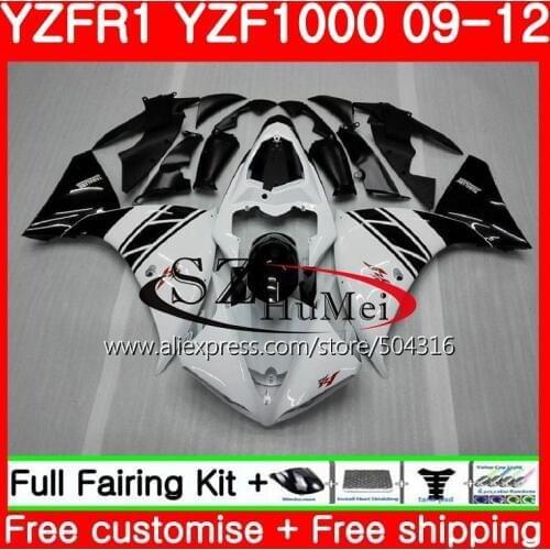 Body For YAMAHA YZF-R1 YZF1000 R 1 YZF-1000 TOP white black 77SH2 YZF 1000 YZFR1 09 10 11 12 YZF R1 2009 2010 2011 2012 Fairings