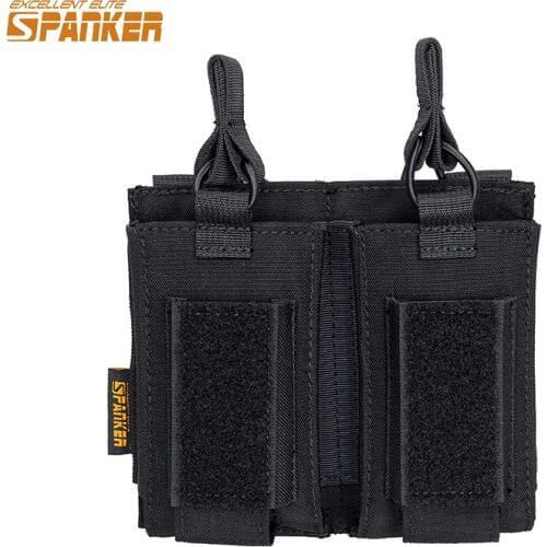 EXCELLENT ELITE SPANKER Tactical Molle Double-Stack AR&AK and Pistol Mag Pouch AK M4 Pistol Clip Bag