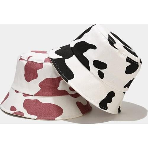 LDSLYJR Cow Print cotton Bucket Hat Fisherman Hat Outdoor Travel Hat Sun Cap Hats for Men and Women 339